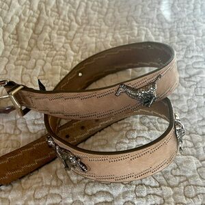 Brighton Leather Belt w/ Silver Animal Accents